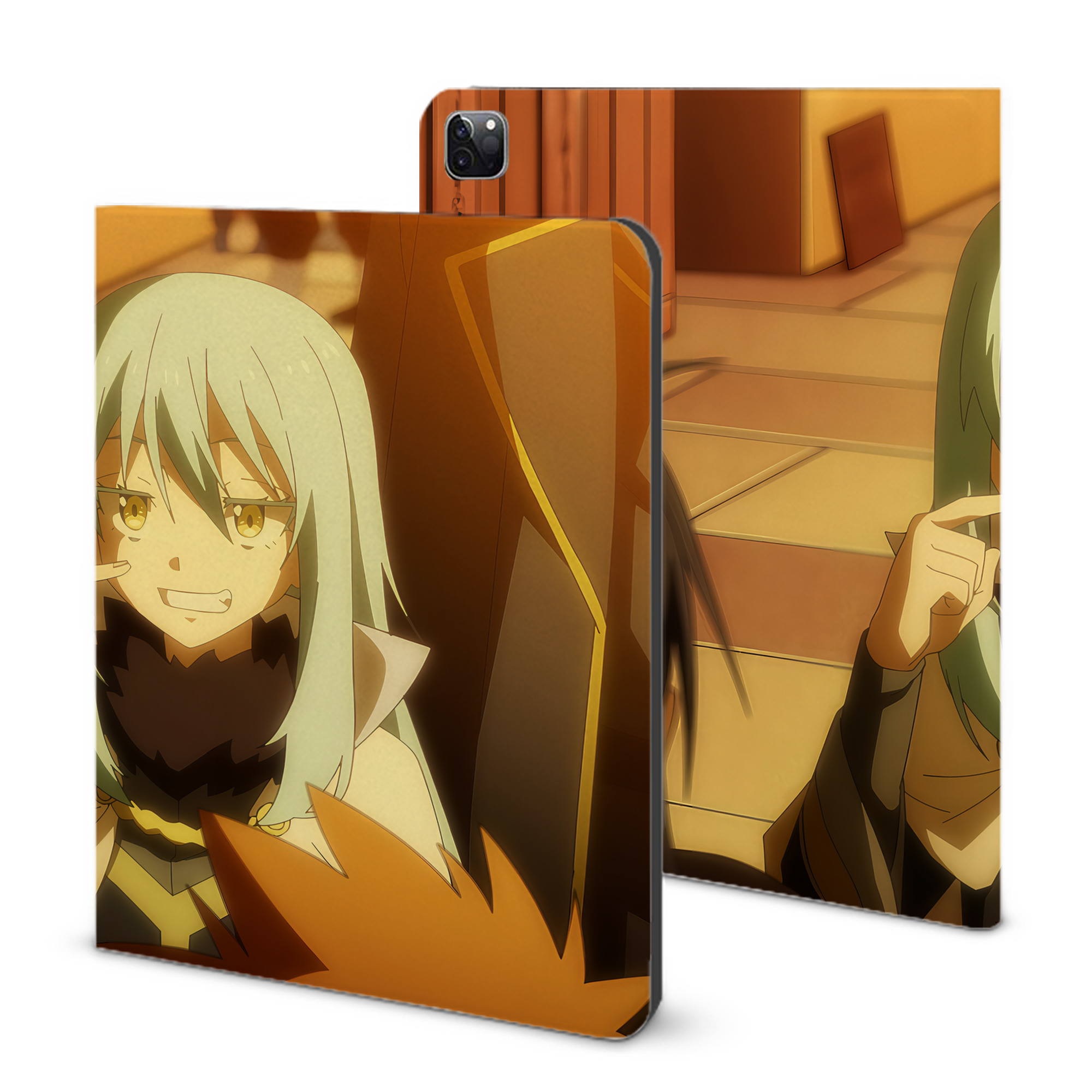 （画像用） 転スラ Regarding Reincarnated to Slime IPad ケース ブック型 PUレザー TPU 耐衝撃 軽量 薄型 ペン収納なし 全面保護 IPad 各モデル対応